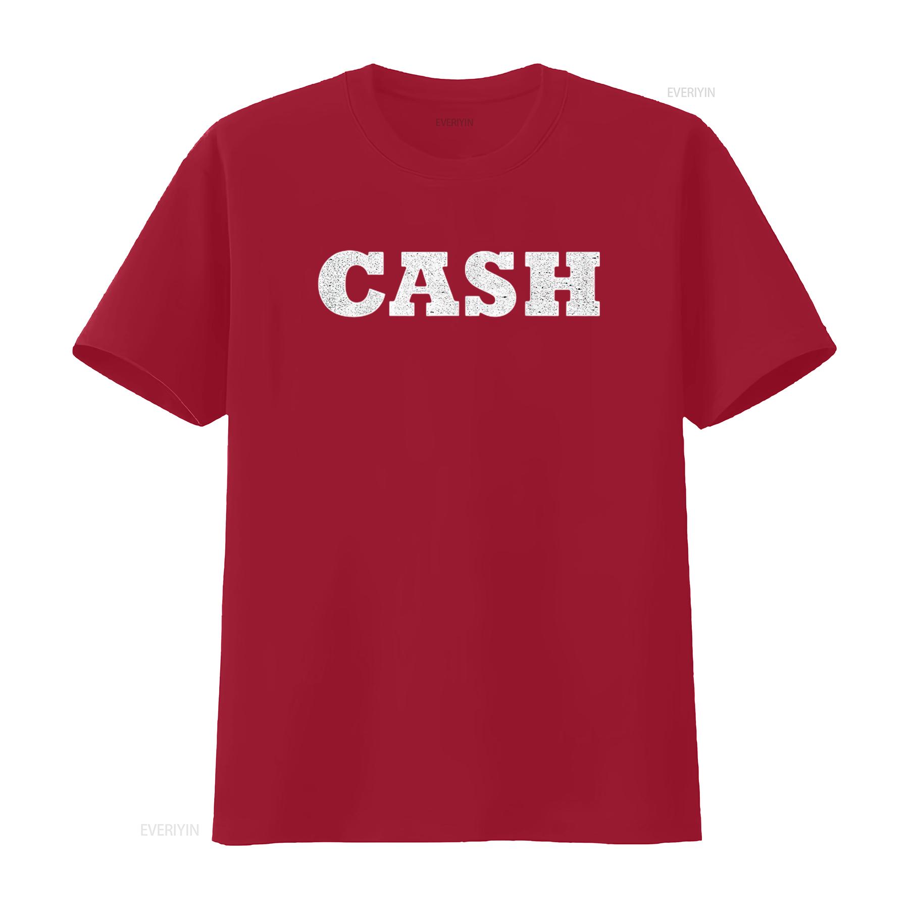 

Мужская футболка The Word Cash A Design That Says T Shirt Черная Средняя винтажная стирка Слегка универсальная удобная homme Эластичная S