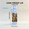 1PC Two Meerkat Standing Portrait 750ml Color Plastic Sports Water Bottle Leakproof Flip Straw Lid Suitable for Sports Office Home Use