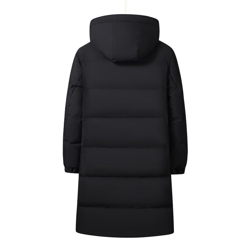 Winter New Men's Down Jacket Business Casual Plus Long Knee Thickened Hooded Goose Down Jacket