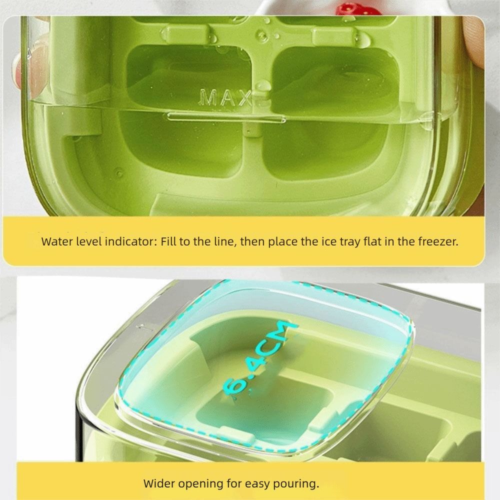 Easy Release Ice Cube Maker 8 Grid Ice Molds Storage Box Multi-Function Ice Freezer  Kitchen Gadget