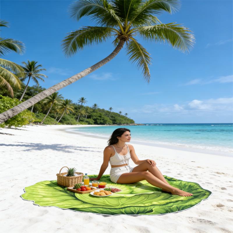 1PC Creative Cabbage Print Beach Towel Quick Dry Ultrafine Fiber Beach Holiday Bath Towel