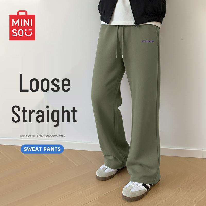 MINISO Men's Fleece-Lined Straight-Leg Sweatpants