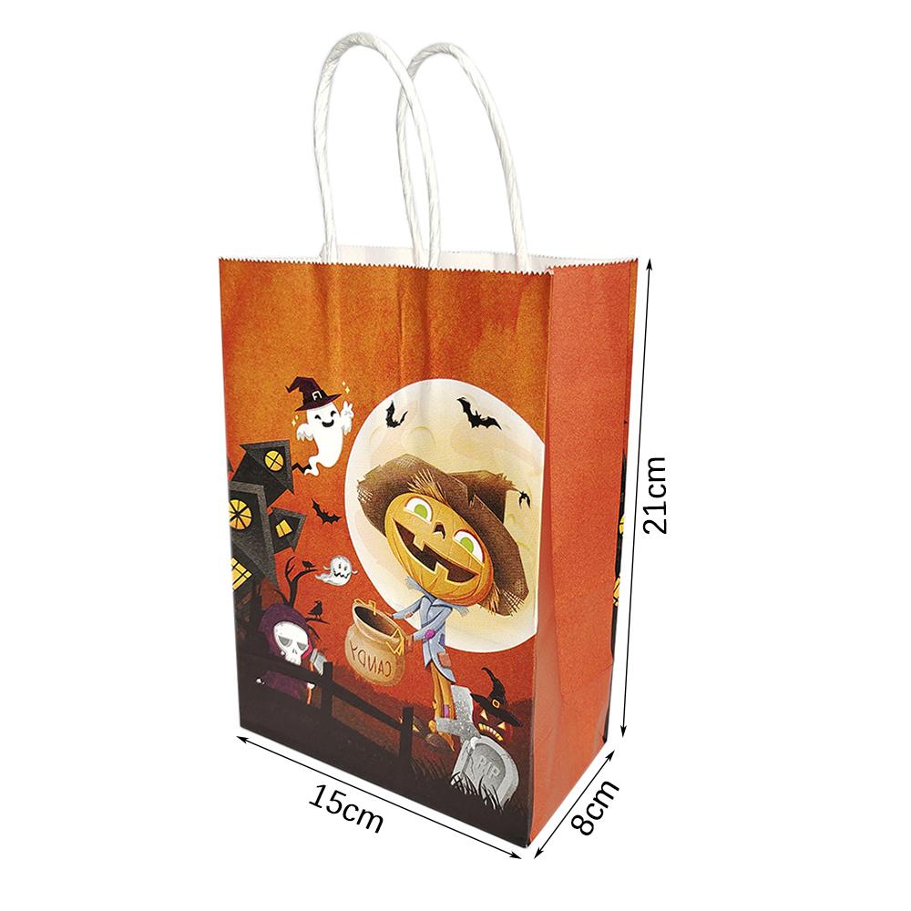 6 יחידות שקיות ממתקים נייר ליל כל הקדושים שקיות מתנה רפאים דלעת לילדים חבילת טריק או פינוק אספקת קישוט מסיבת ליל כל הקדושים
