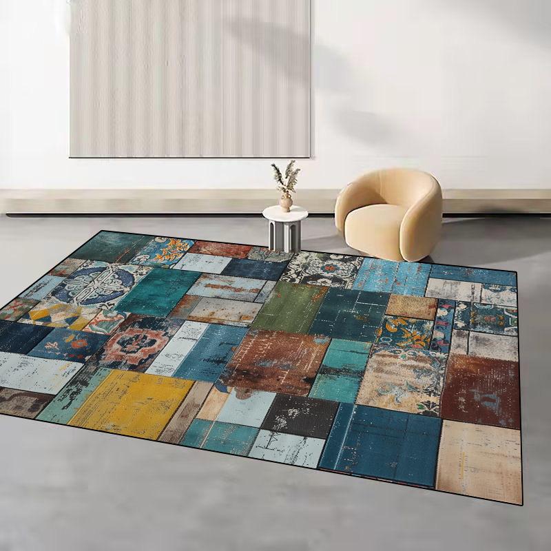 Retro Abstract Style Carpet Living Room Decoration Light Luxury Easy Clean Non-slip Sofa Side Rugs for Bedroom Floor Mat Tapete