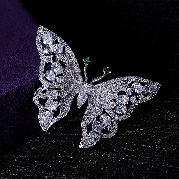 

Роскошная и модная брошь-бабочка с кубическим цирконием для женщин, элегантная брошь с каменным зубцом в виде животного