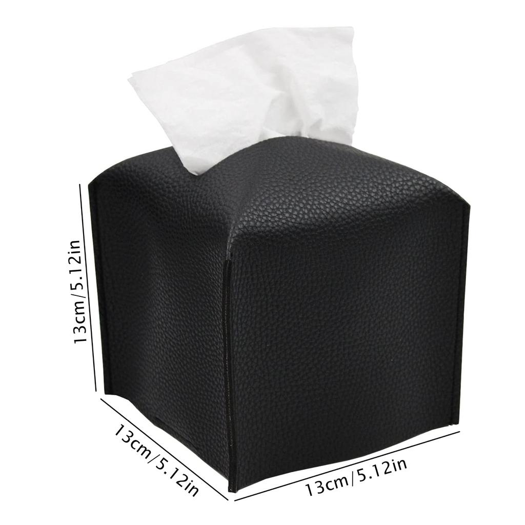 Square PU Leather Tissue Box Large Small Size In Stock Modern Napkin Holder Stylish Paper Dispenser for Living Room Coffee Table