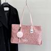 Leopard Print Bag, Women's Large Capacity Temperament Canvas Fashionable Shoulder Bag, Commuting Tote Bag for Work