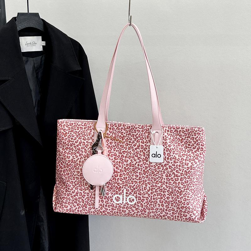 Leopard Print Bag, Women's Large Capacity Temperament Canvas Fashionable Shoulder Bag, Commuting Tote Bag for Work