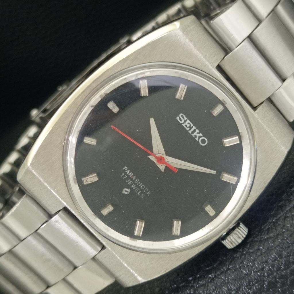 

РЕДКИЕ ВИНТАЖНЫЕ МУЖСКИЕ ЧАСЫ SEIKO 66A С РУЧНЫМ ЗАВОДОМ, СДЕЛАННЫЕ В ЯПОНИИ, С ЧЕРНЫМ ЦИФЕРБЛАТОМ a703922-1 R213g-a703922
