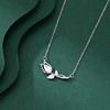 S925 Sterling Silver Tulip Flower Zircon Pendant Necklace for Women | Vintage Style Flower Clavicle Chain Jewelry Gift