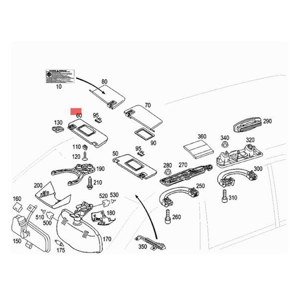 A2118100410/21181003107F85 Left Sun Visor for Mercedes W211/W219