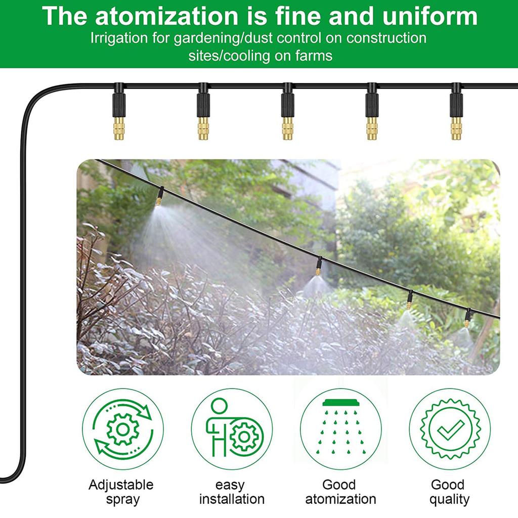 Detachable Metal Irrigation Sprinkler 10/20pcs Misting Nozzle Anti Corrosion Rust Proof Cooling Nozzle for W/ Tee Connec