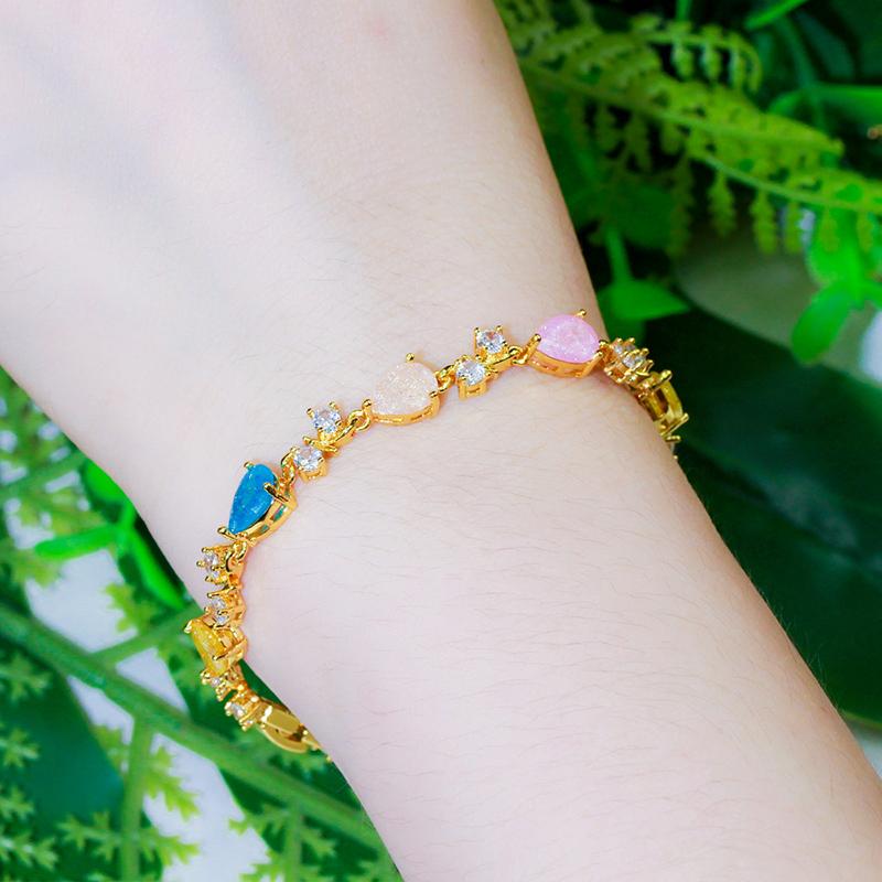 WWJ Einzigartige mehrfarbige Tennisarmbänder mit gebrochenem Eis-Zirkonia