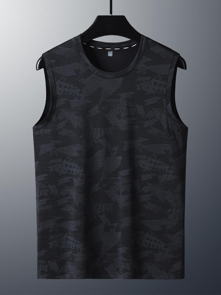 Tank Tops Men Plus Size 8xl Ice Silk Slim Fit Sleeveless T Shirt Black Blue Pink Tees Cooling Quick-Drying T-Shirt
