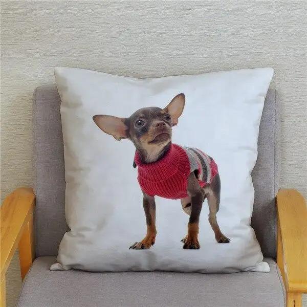 Cute Mini Chihuahua Dog Decorative Pillowcase Office Living Room Car Ornaments Home Pillowcase