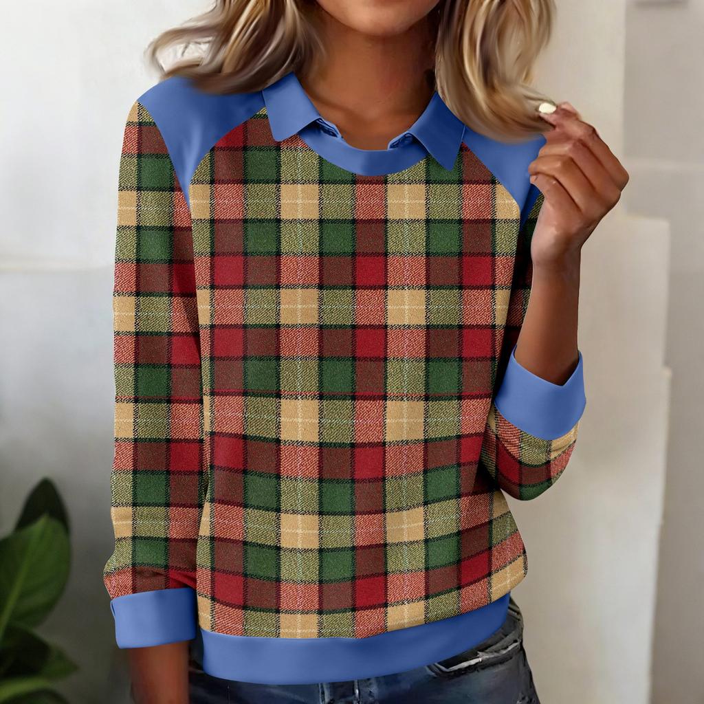 Women's Fashion Christmas Printed Long-Sleeve Pullover Top