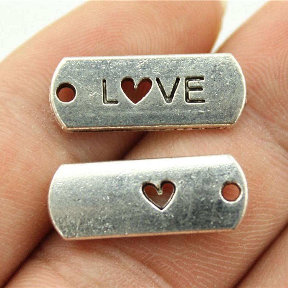 10 stuks Woord Tags Hanger Bedels Antiek Zilverkleur Gezegend Geloof Geloof Vertrouwen Familie Namaste Onbevreesd Droom Hoop Bedels