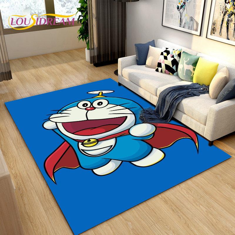 Doraemon Japanese Anime Cartoon Area Rug,Carpet Rug for Living Room Bedroom Sofa Doormat Decoration, Kid Play Non-slip Floor Mat