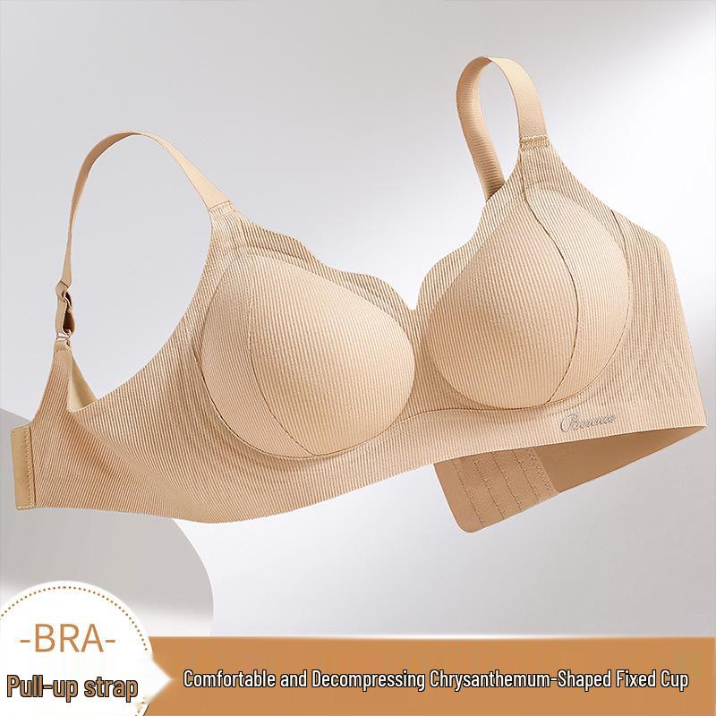 Seamless Jelly Glue Soft Support Lift Bra - No Underwire, Lightweight, Side Support, Fixed Cup for Women