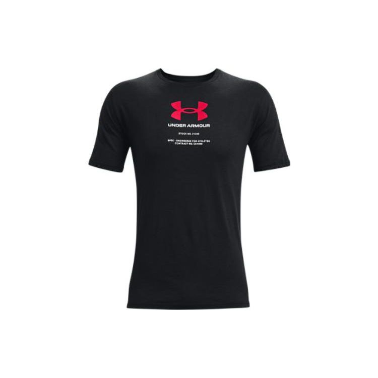 Under Armour Solid Color Logo Refreshing Breathable Comfortable Sweat-Absorbing Short Sleeve T-Shirt Men Tops Black 1366443-001