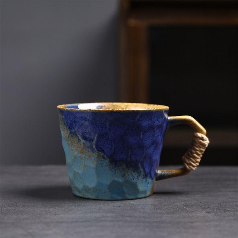 

Vintage Kiln-Glazed Ceramic Mug, Creative Coffee Cup, Retro Pottery Mug for Coffee & Tea A
