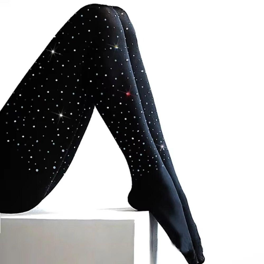 Gymnastics Figure Skating Pants Pantyhose Rhinestone Tights Ice Skating Socks Autumn Winter