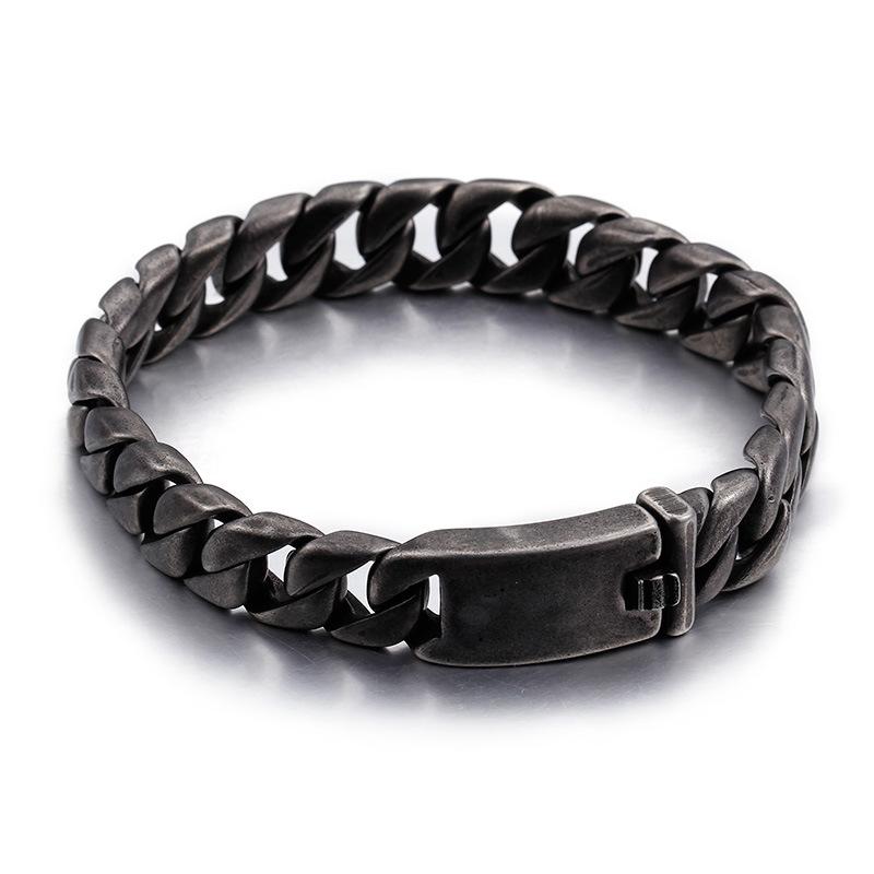 12MM Fashion Men Stainless Steel Thick Cuban Chain Bracelet Jewelry