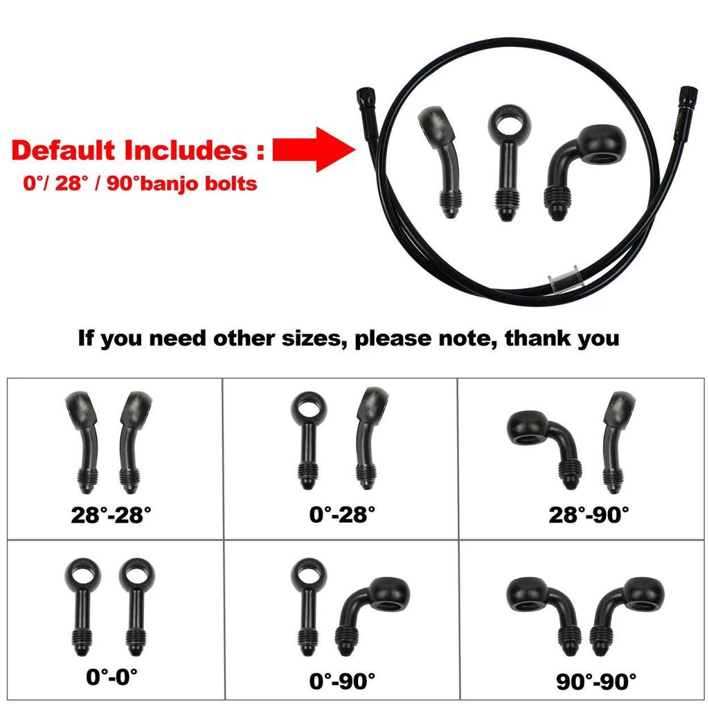 CNC Hochdruck Stahlgeflecht Abnehmbarer Banjo AN3 M10 Motorrad Bremsölleitung