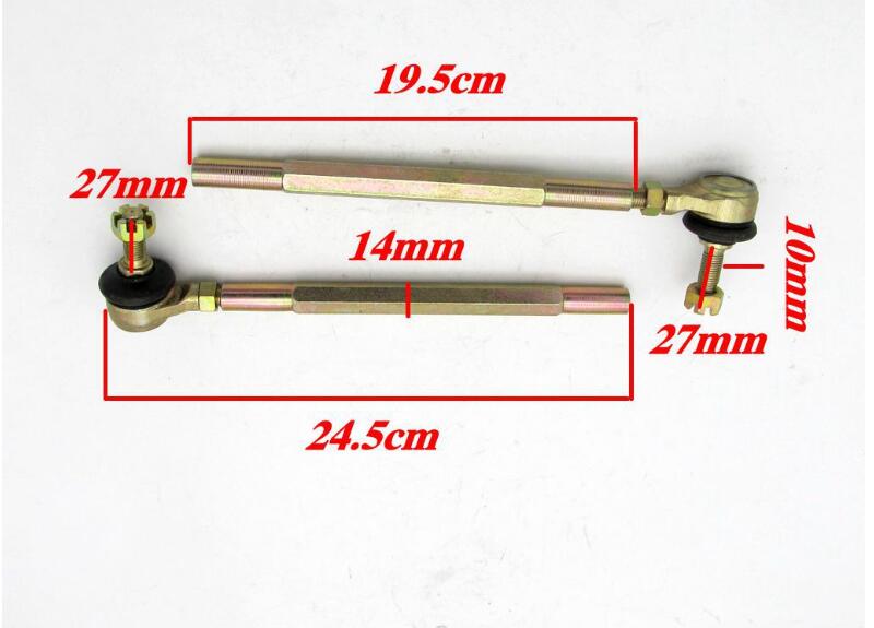Steering Wheel Gear Rack Shaft Tie Rod Assembly Adjustable Shaft Hub Stub Axle for Go Kart Golf Cart ATV Buggy