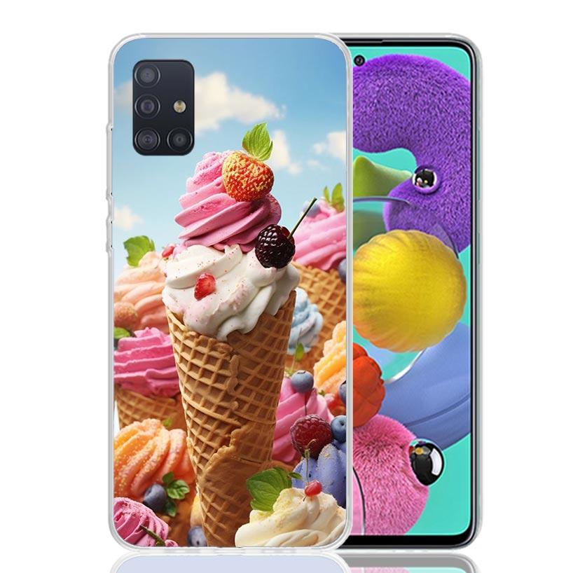 

Macaron Ice Cream Cake Doughnut Phone Case for Samsung Galaxy A52 A51 A50S A12 A22 A32 A72 A10S A30S A31 A71 Note 20 Ultra 10 Pl Samsung A12 5G
