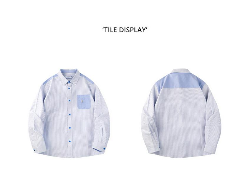 2025 Autumn Classic Color Block Pure Cotton Loose Fit Boys' Shirt