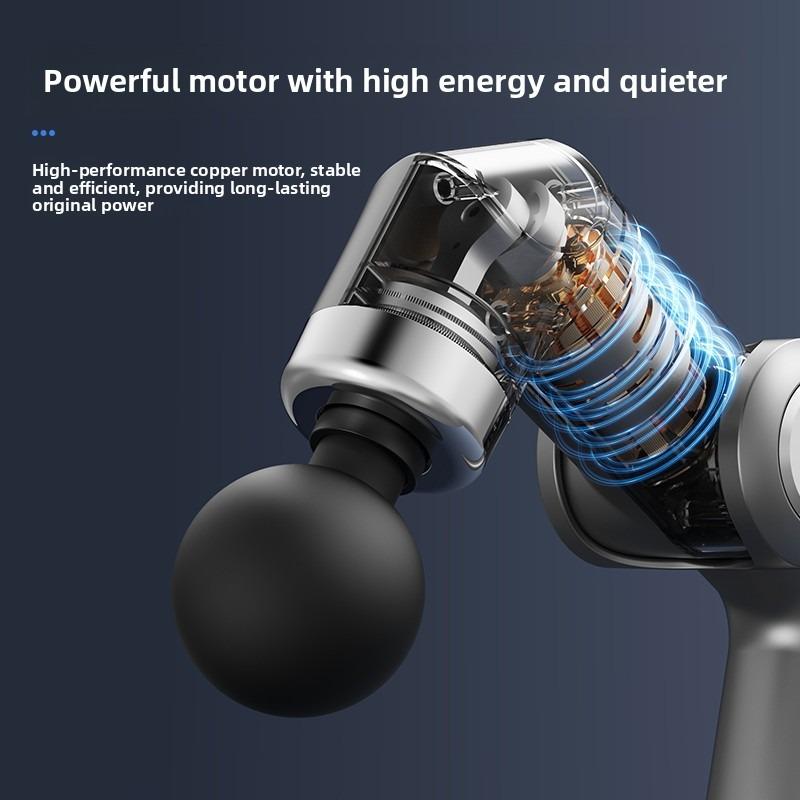 2026 New Wireless Electric Fascia Gun Foldable Telescopic Massage Hammer High Frequency Vibration Deep Tissue Relaxation Muscle Massager
