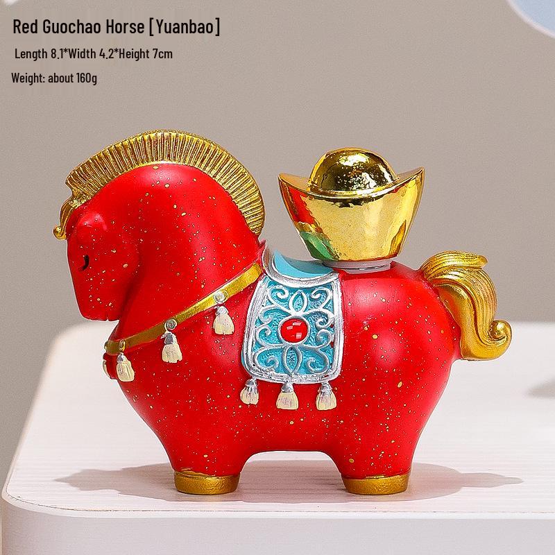 Creative Red Horse Mascot Figurine for Office or Living Room Decoration - Instantly Attracts Wealth