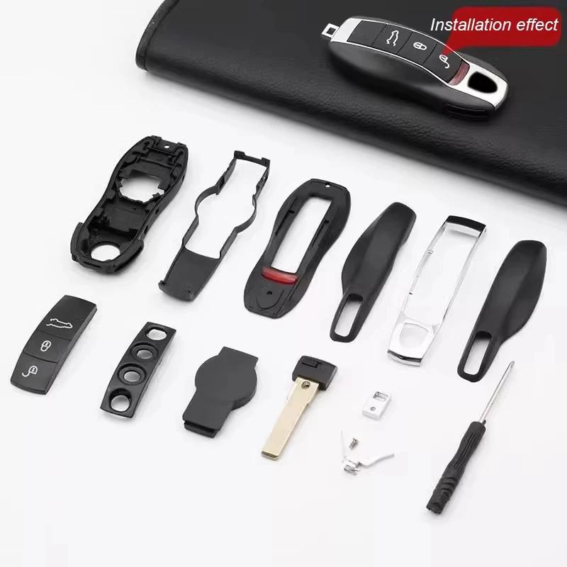 Car Key Case Housing Replacement Remote Key Repair Accessories For Porsche Cayenne Macan Boxter 718 Panamera 911