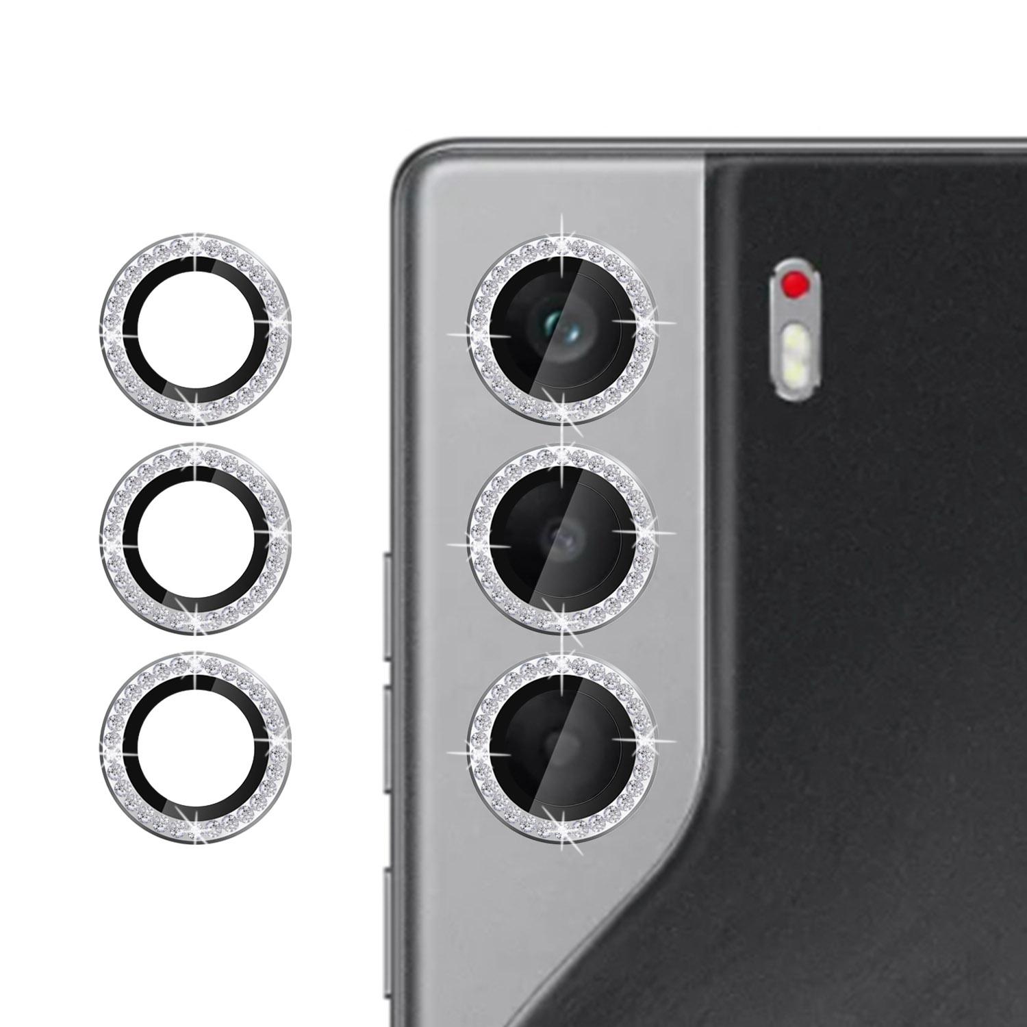 

Для TECNO Camon 40 Pro 4G Защита объектива камеры Дизайн «Кольцо с бриллиантом» Закаленное стекло Пленка для объектива Silver