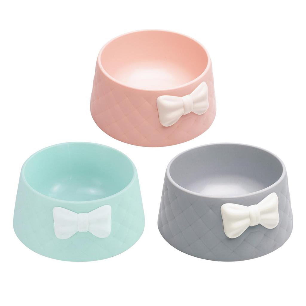 Cat Bowl Feeding Dishes Stable Novelty Anti Slip, Bow Tie Decorated, Pet Feeder Water Cats for