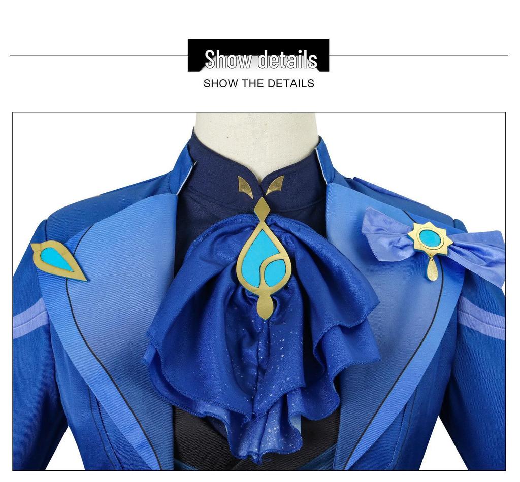 Genshin Impact Fontaine Hydro Archon Furina Cosplay Costume - Black Furina Anime Outfit