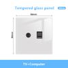 White LED Indicator Light Switch Panel Glass Piano Key Self-reset Wall Switch socket,UK FR EU Universal USB Electrical Outlet