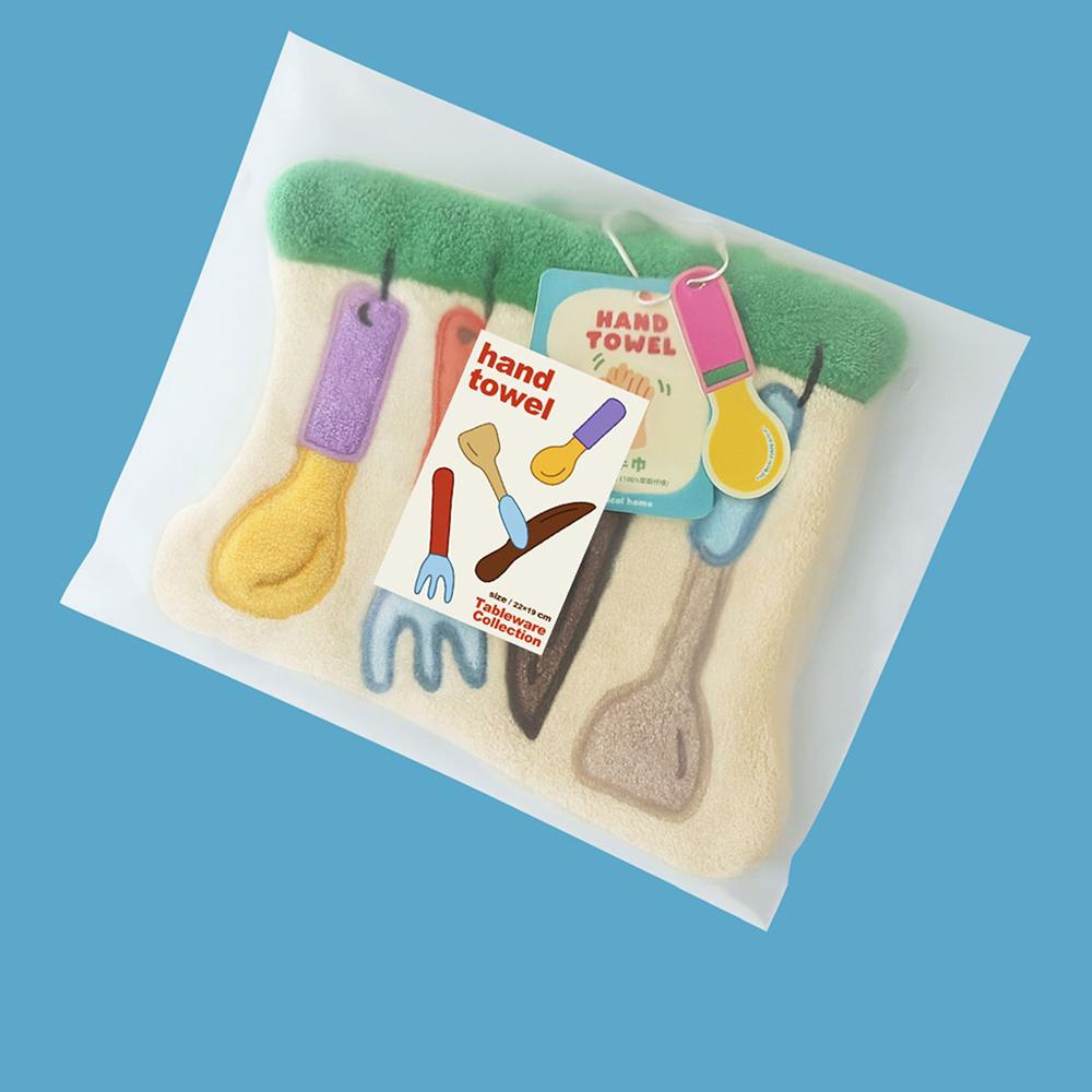 Kitchen Hand Towel Hanging Absorbent Quick-drying Handkerchief Coral Velvet Cute Kitchenware Pattern Thickened Cartoon Towel Rag