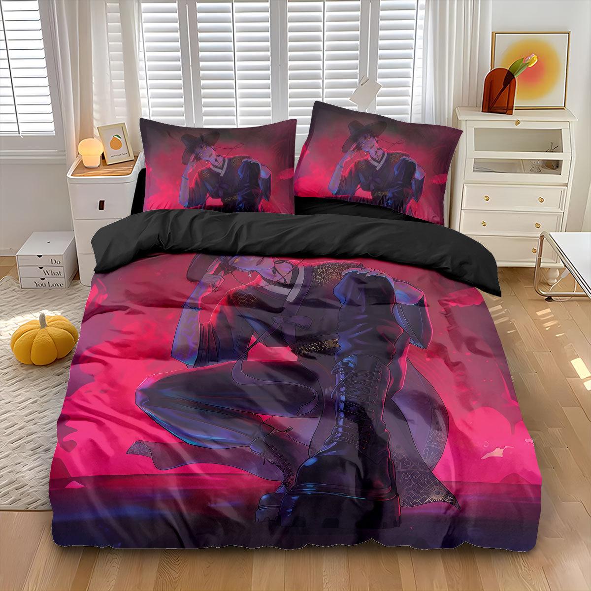 

KPOP Demon-Hunters Bedding Set Queen King Size EU Single Quilt Bed Cover Duvet Cover Sets With Pillowcases Birthday Gifts EU Single(135x200cm)