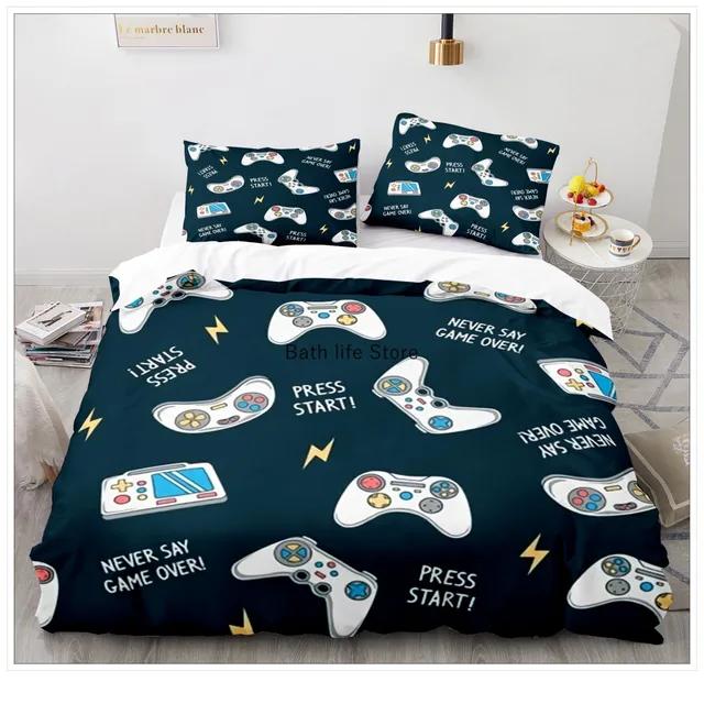 Fashion Game Controller Bedding Set Queen Size Duvet Cover Set Creative Black Comforter Bed Cover Set 2/3pcs Home Textile 3D