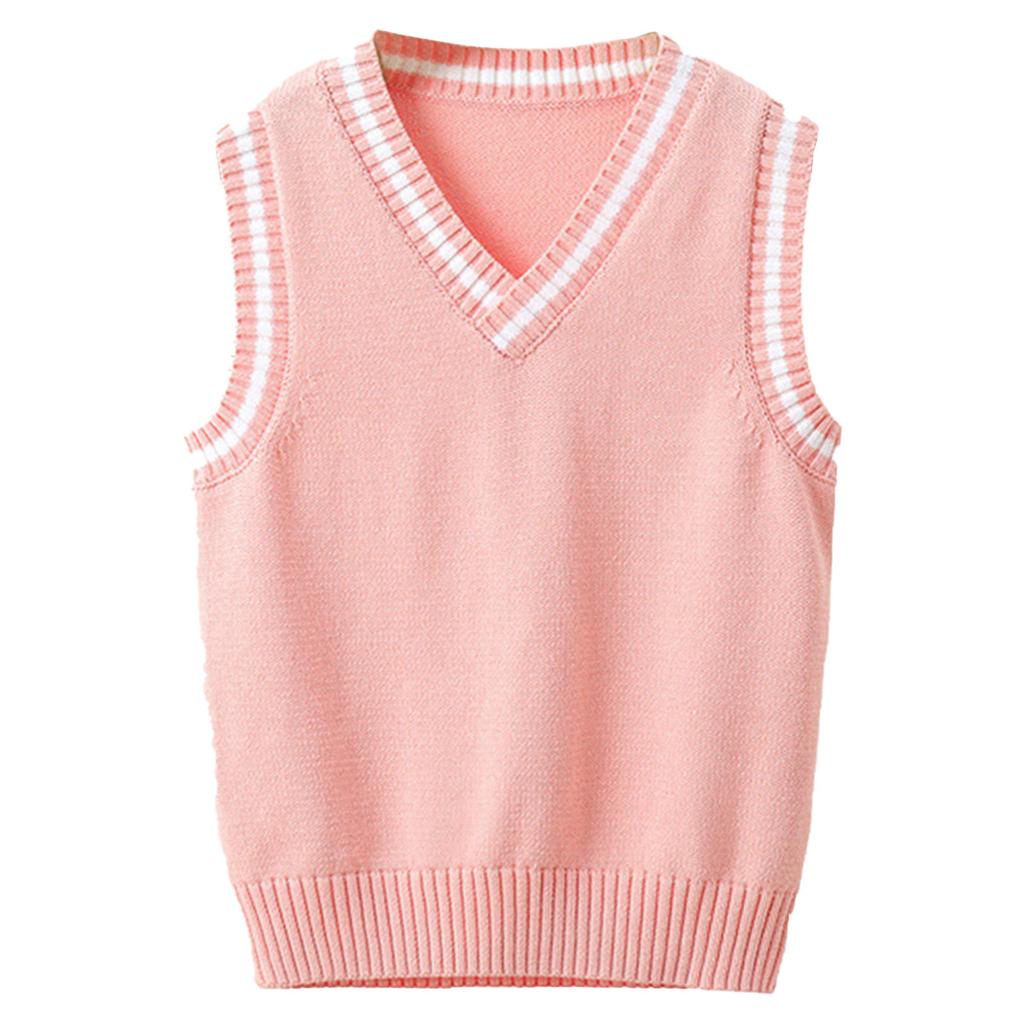 Schuluniform, ärmellos, V-Ausschnitt, Weste, Pullover, Weste für Kinder, Unisex, Freizeitkleidung