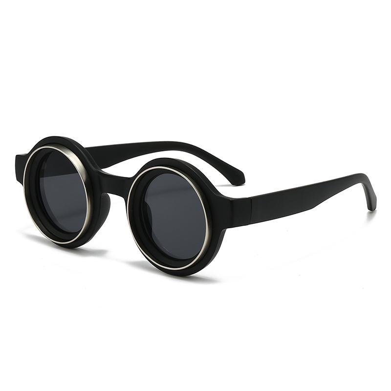 Fashionable Unisex Retro Double Circle Sunglasses [As shown]