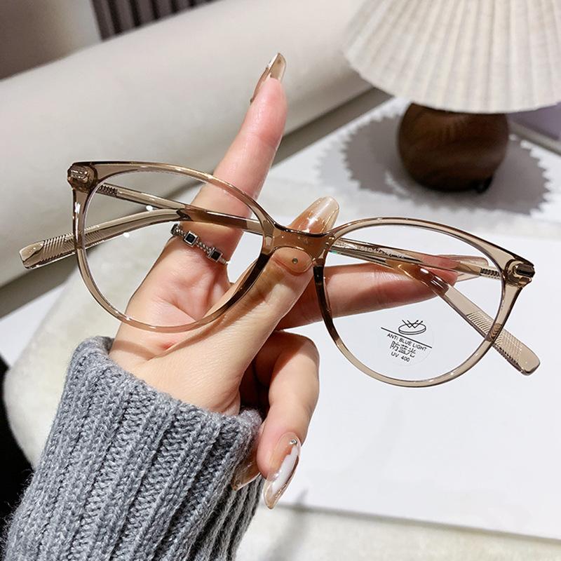 

Simple And Lightweight, Fashionable Cat-shaped Eyeglass Frames, Suitable For All Occasions And With Anti-blue Light Function8024 коричневый