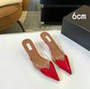 Fashion 2025 Fairy Style Summer Sexy And Versatile Transparent Half-Slipper Women'S Pointed-Toe Thin-Heeled High-Heeled Sandals Slipper