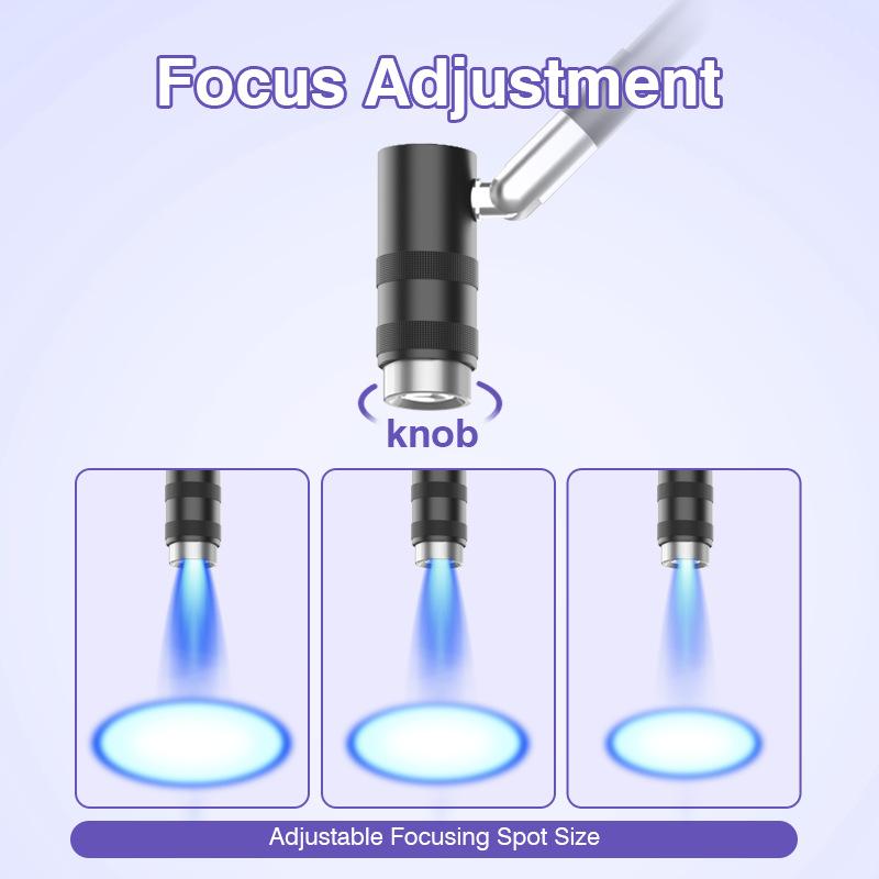 UV Eyelash Lamp Curing Nail Beauty Eyelash UV Eyelash Extension Glue Curing Lamp Adjustable Power Flexible Gooseneck Foot Switch