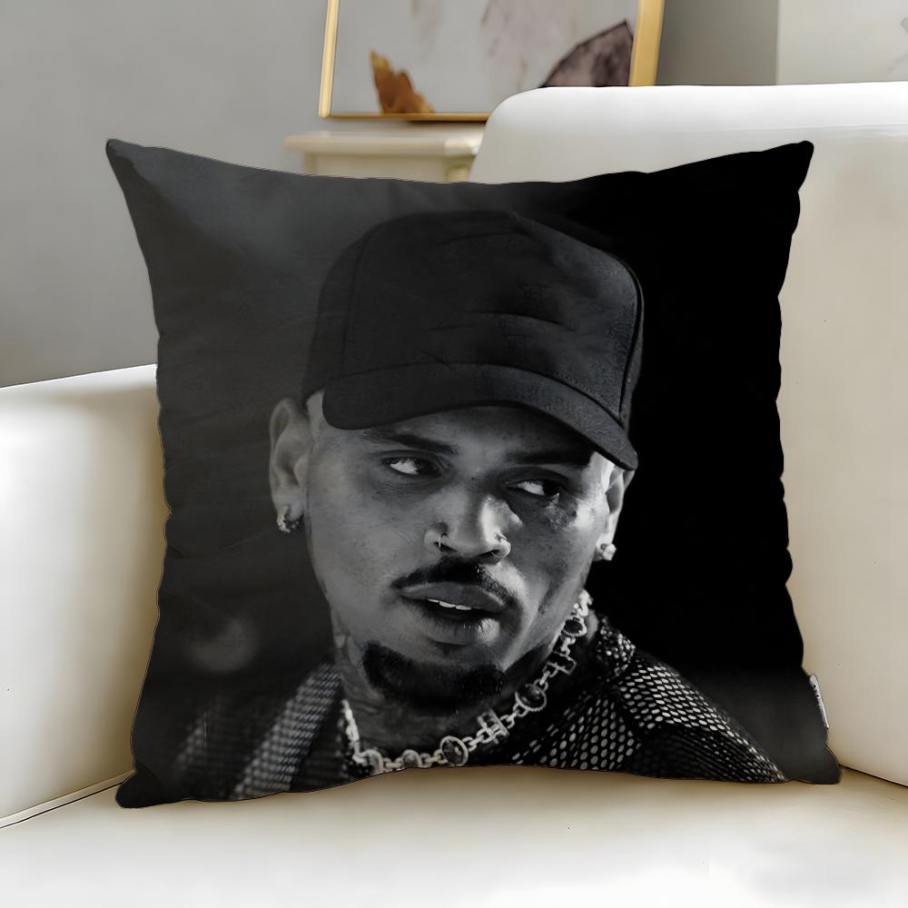 

popular singer Chris Brown Cushion Cover Soft EasyWash Pillow Case Versatile for Couch Bed Travel and Office 30X30cm