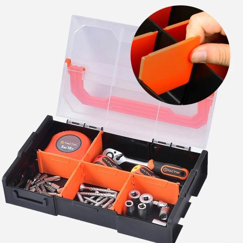 Small Parts Stackable Organizer Case Electronic Component Storage Divided Box Workshop Easy Transport Nonslip Tool Storage Box