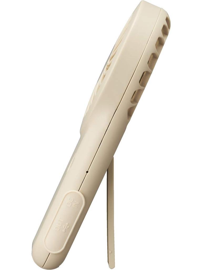 Doshisha Portable Pocket Slim Dual Power Source 3 Wind Speed Piaeria CR Fan, Design, (USB Rechargeable), Settings, Cream, FSV-51B