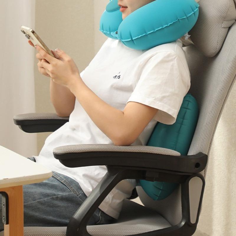 Inflatable Neck Pillow for Travel - Portable U-Shaped Airplane Pillow - Lightweight & Compact for Flights, Road Trips & Camping